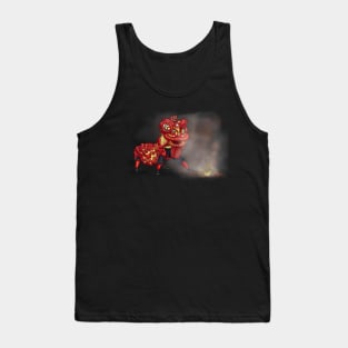 Chinese Lion Dancers Firecracker Illustration Tank Top